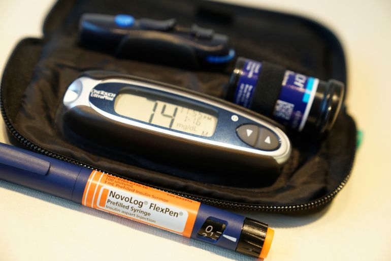 Insulin supplies are pictured