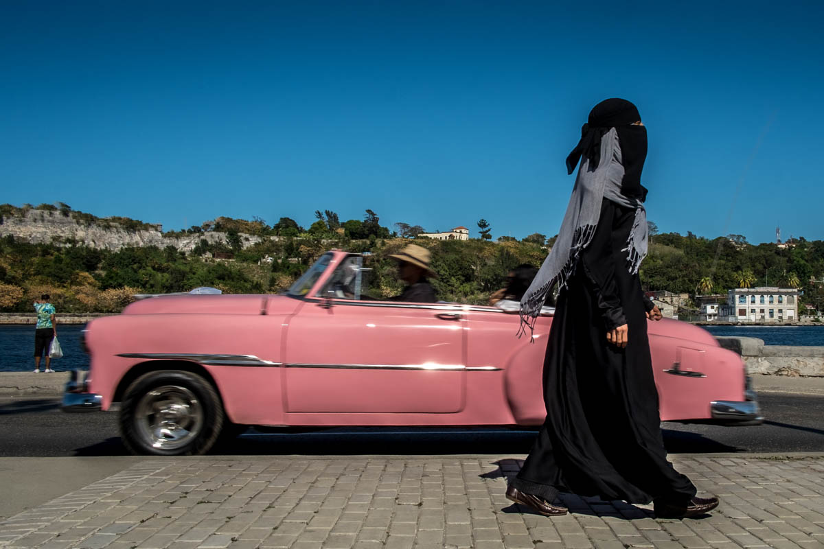 Aminah, born and raised in Cuba, converted to Islam many years ago. She is one of the few women on the island who wears a niqab. [Ura Iturralde/Al Jazeera]