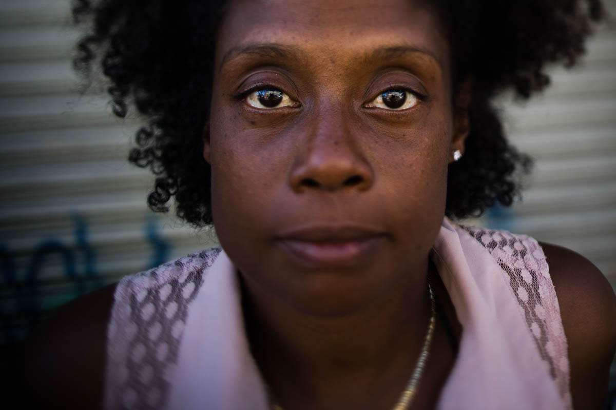 Dolores Epps, 41, on October 26 in Los Angeles. Epps, a mother of two children who has been homeless for five years, once had a job at a salon and still makes money cutting hair. 'I don’t touch everybody, only the people that are clean,' Epps said. 'All these dope fiends (drug users) are gonna keep looking like a dope fiend. You're not my problem. But if you're a clean person and you just want to get a little bit extra sassy or as a man look a little more handsome, then yeah.' Her mother has custody of her 15-year-old daughter and nine-year-old son. [Jae C. Hong/AP Photo]