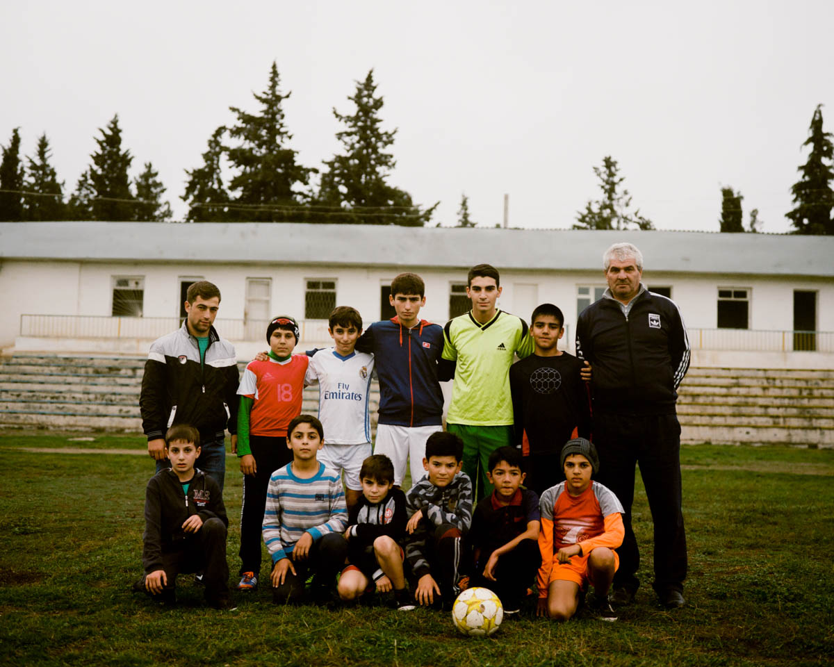 The football team in Matakert, minus some players who were away in the army. Conscription is compulsory for all 18-year olds unless they have a health problem that prevents them from fighting. [Gus Palmer/Al Jazeera]