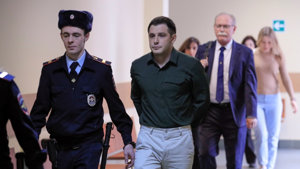 U.S. ex-Marine Reed attends a court hearing in Moscow