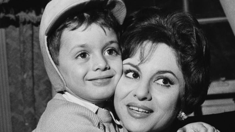 Faten Hamama, here with her son Tarek, was in the film industry for almost 75 years [Getty Images]