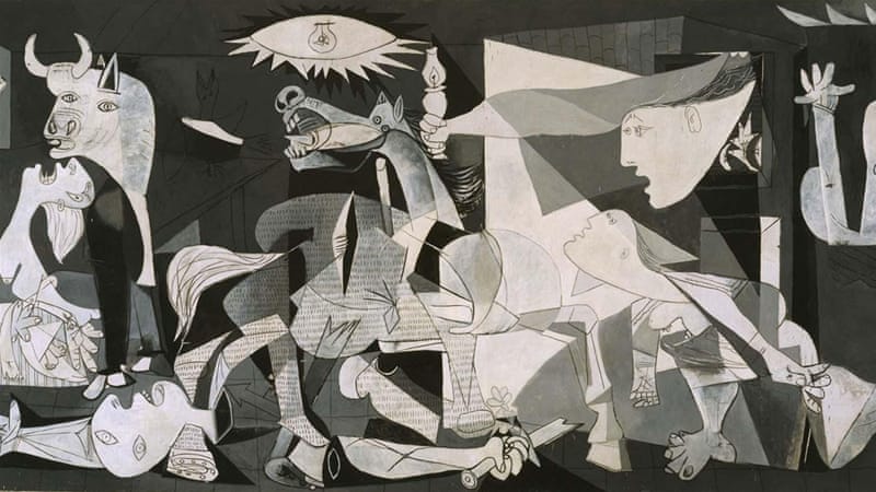 Picasso's 'Guernica' has become so iconic an image of war that a tapestry facsimile was placed in the lobby of the United Nations, writes Dasgupta [Pablo Picasso 1937]