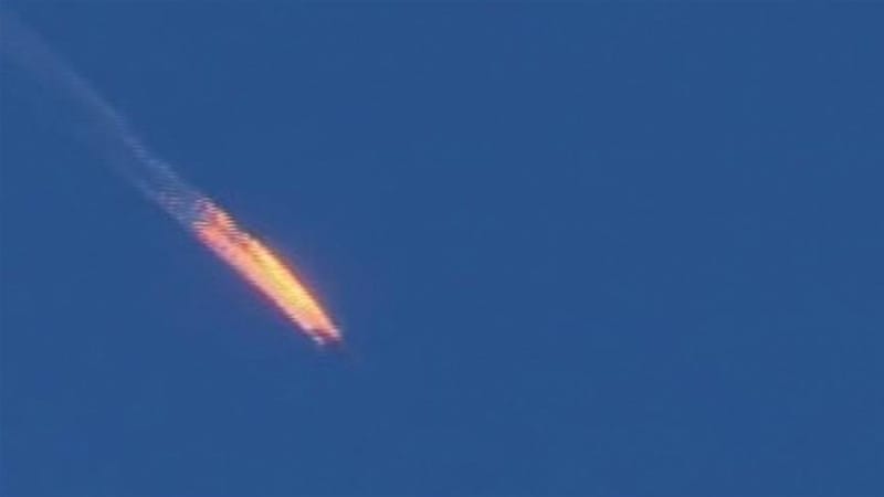 Turkish authorities claim the Russian jet crossed into Turkey's airspace prior to being shot down - a claim Russia denies [AP]