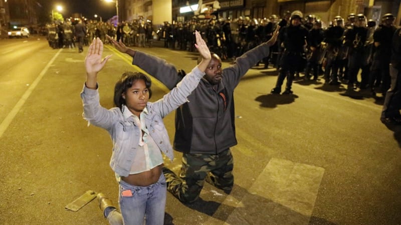 Protesters demonstrate in Baltimore [AP]