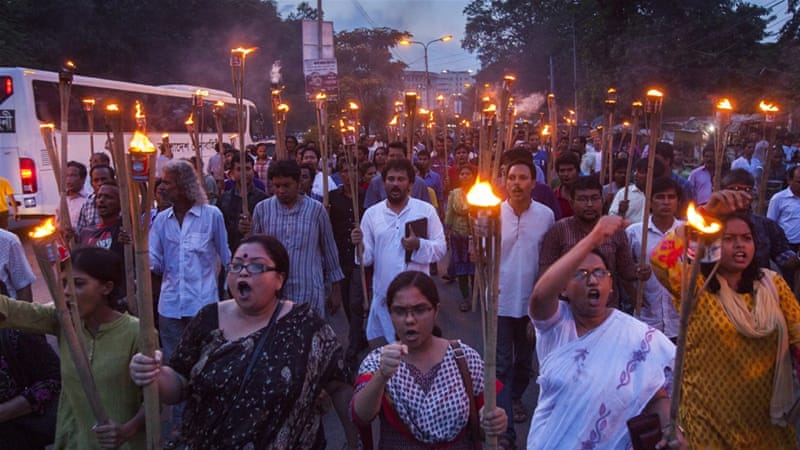 Hundreds of activists marched on Saturday to decry the culture of impunity in the country [Mahmud Hossain Opu/Al Jazeera]