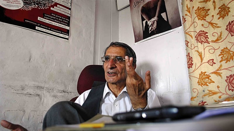 Parvez Imroz, the founding president of the JKCCS group [Faisal Khan/Al Jazeera]