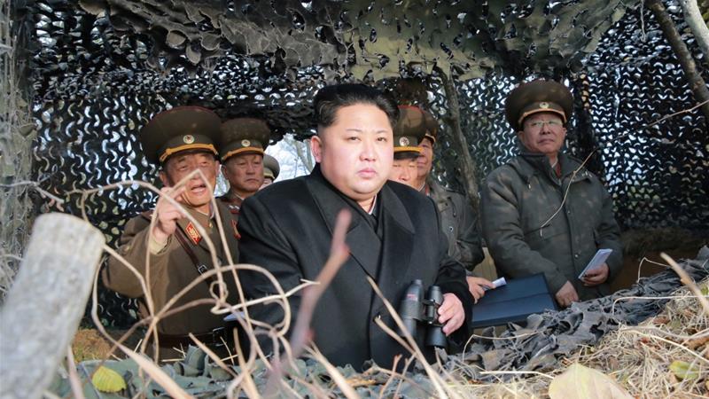 North Korean leader Kim Jong-un inspects Galido outpost and Jangjedo defending force in this undated photo [KCNA/Reuters]