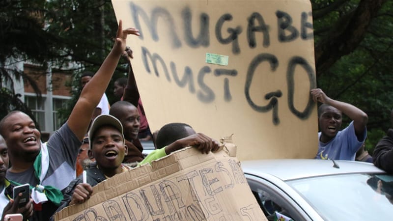 Thousands demonstrated in Harare on Sunday demanding Mugabe's resignation [Philimon Bulawayo/Reuters]