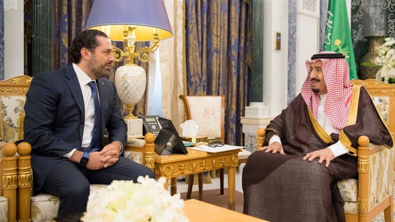 Saudi Arabia's King Salman met with Saad al-Hariri in Riyadh on November 6 [Handout/Reuters]