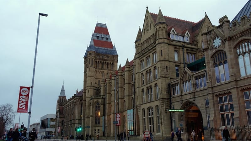 The University of Manchester says it allows third party events but does not endorse them [Al Jazeera]