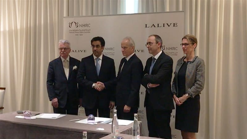 Qatari officials meet lawyers from the international law firm Lalive in Geneva [Ayache Derradji/Al Jazeera]