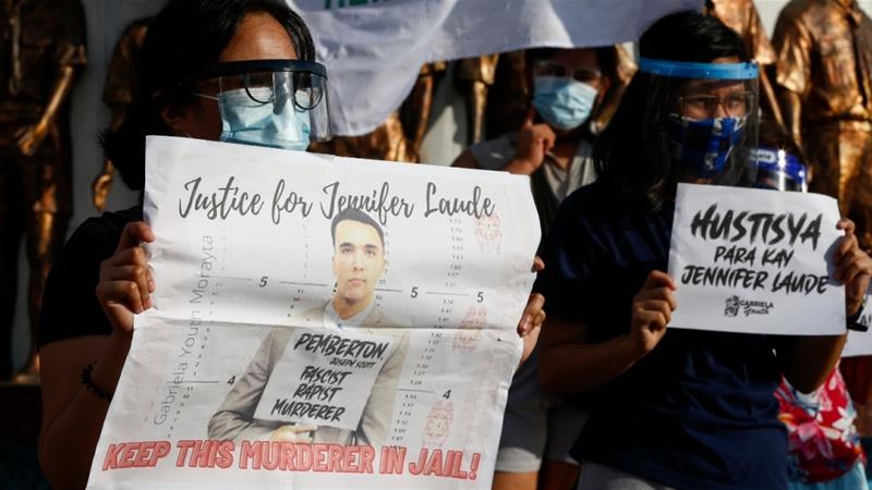 President Rodrigo Duterte's move to pardon Pemberton has sparked condemnation from activists who described the move as a 'mockery of justice' [Rolex dela Pena/EPA]