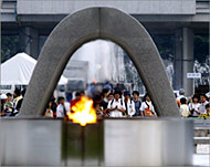 Monument for 200,000 atomicbomb victims in Hiroshima whichsuffered the first nuclear attack 