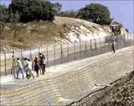 The apartheid wall near the West Bank town of Jenin