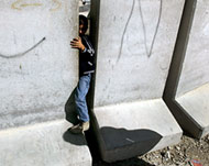 Israel's so-called apartheid wall was a focus of protesters' anger