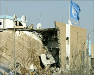A car bomb explosion wrecked the UN offices in Baghdad last August 