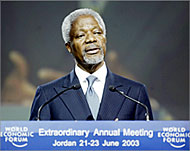 Annan will arrive at Davos, freshfrom talks on Iraq in New York 