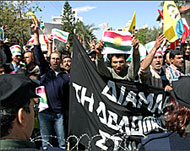 Kurds demonstrated outside theSyrian embassy in Nicosia