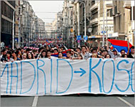 Students of Belgrade University protest in Belgrade 