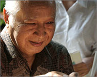 Former president Suharto was one of the early voters
