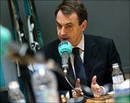 Zapatero announced Spain's troop withdrawal on Sunday