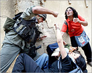Peace activists have often beenbeaten up by the Israeli police