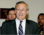 Donald Rumsfeld is accused ofmisleading Congress