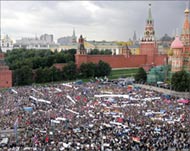 Huge protests were held across Russia against the siege
