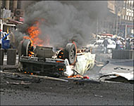 A vehicle was damaged in the blast  