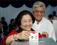 President Megawati has managed to win only 43% of the vote so far