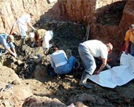 Forensic experts have been atexhuming corpses since 1996