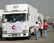 Humanitarian aid is being sent toFalluja by the Iraqi Red Crescent
