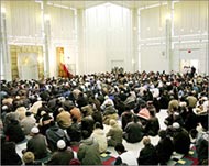 Muslims praying on the last Friday of Ramadan in New York 