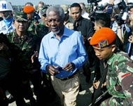 Annan has visited Indonesia andSri Lanka on a fact-finding trip