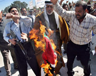 The Shia protesters burned Jordanian flags