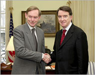 Zoellick (L) and Mandelson are USand EU point men in the dispute