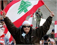 Lebanese demonstrators askedfor the withdrawal of troops