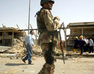 Three Iraqi policemen and fivecivilians were killed in Baquba