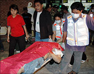 A victim of the explosion at the Hat Yai airport in Songkhla
