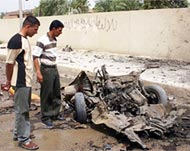 The car bomb in Baquba injured14 people on Wednesday