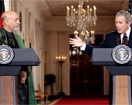 Karzai met Bush at the White House on Monday 