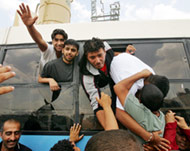 The jailed Palestinians werereunited with their families 