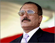 Protesters shouted slogans against President Abdullah Saleh 