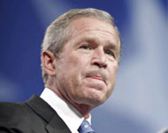 George Bush has refused to set a timetable for US troop withdrawal