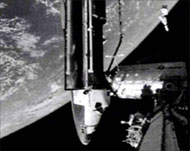 Discovery executed a backflip before docking