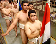 Samer Abd El Karim has been training in sumo for a year