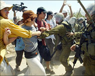 Foreign protesters clash withIsraeli soldiers on 5 August