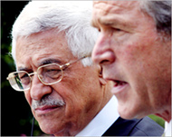 Bush said Abbas (L) was a mandevoted to Palestinian statehood
