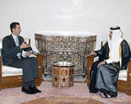 Bashar met Qatari FM Hamad binJassem in Damascus on Monday